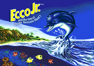 Ecco Jr and the Great Ocean Hunt title screen for Sega Pico